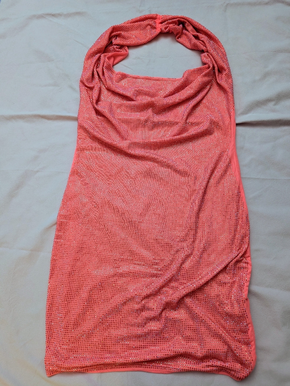 AKIRA Coral Pink Sequin Mini Dress